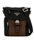 Re-Nylon Mini Messenger, &pound;695, Handbags, Black/Brown, Nylon, Front view